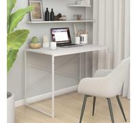 SXZenSpace Computer Desk, White, Made of Wood Material with Metal Frame, 110 x 60 70 cm, Sturdy PC Desk for Office, Home Versatile Work Table Large Storage Area