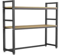 SXZenSpace Desktop Bookcase, 2-Tier Multipurpose Wood Countertop Hutch Bookshelf,Adjustable Display Shelf Storage Rack Organizer Dorm Office Home,5size (Size : 115cm)