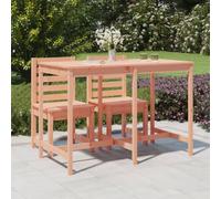 SXZenSpace Douglas Wood Garden Coffee Table 159.5x82.5x110 cm Untreated Solid Timber Outdoor Bar Patio Bistro for Balcony Terrace