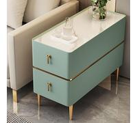 SXZenSpace Elegant Solid Wood Side Table with 2 Drawers for Living Room and Bedroom, Narrow Sofa Table, Chic Nightstand (Color E, Size 35cm/13.8 inches)