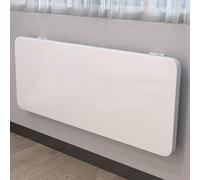 SXZenSpace Floating Wall Mounted Foldable Drop Leaf Table for Office Home Kitchen Space Saving Fold Down Cafe Dining Balcony Hanging Computer Desk Wooden Study Writing Laptop White (50