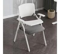 SXZenSpace Foldable Computer Desk Chair, Ergonomic Student Chair with Tablet Arm Writing Board, Stackable Office Guest Chairs & Reception for Meeting, Conference, Home Office(Grey)