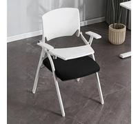 SXZenSpace Foldable Computer Desk Chair, Ergonomic Student Chair with Tablet Arm Writing Board, Stackable Office Guest Chairs & Reception for Meeting, Conference, Home Office(Black2)