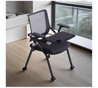SXZenSpace Foldable Computer Desk Chair, Stackable Mesh Guest Reception Chairs with Tablet Arm Writing Board, Ergonomic Office Conference Waiting Room