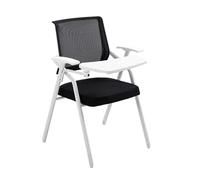 SXZenSpace Foldable Stacking Computer Desk Chair, Ergonomic Commercial Training Chairs with Tablet Arm Writing Board, Mesh Guest Reception for Office, School, Waiting Room