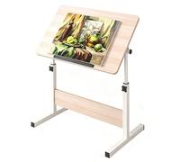 SXZenSpace Folding Drafting Table, Height Adjustable Art Desk for Home Office, Drawing and Reading Versatile Use Couch Sofa, White Finish, Compact Design