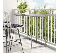 SXZenSpace Folding Garden Table 90x51x75 cm Grey Poly Rattan Outdoor Coffee Foldable Small Patio Bistro with Steel Frame for Balcony Camping and Deck Areas