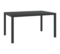 SXZenSpace Garden Coffee Table 150 x 90 cm Black WPC Surface Powder-Coated Aluminium Frame Weather-Resistant Outdoor Bistro for Patio Terrace and Balcony