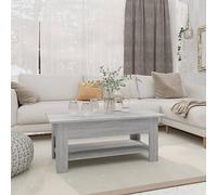 SXZenSpace Grey Sonoma Coffee Table 102 x 55 42 cm Modern Engineered Wood Small with Lower Shelf Storage for Living Room, Sofa Side Table, Centre Easy Assembly