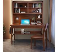 SXZenSpace Home Computer Desk with Drawers ＆ Desktop Hutch, Modern Student Study Table/Workstatio Bookshelf for Office(31Inch, Walnut)