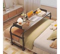 SXZenSpace Hospital Table Overbed,Extendable Rolling Bedside Laptop Desk Adjustable Bed 115-210 Cm Medical For Home And Overbed Mobile Nursing Tab(Color:Black