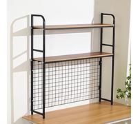 SXZenSpace Industrial Desktop Bookshelf with Grid Storage, Bookcase for Computer Desk, Multifunctional Freestanding Storage Rack Display Shelf Office, Home Decor, Kitchen (Size : 95cm)