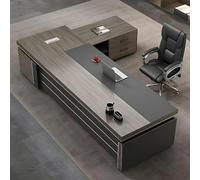 SXZenSpace L-Shape Modern Executive Desk, Office Desk Without Chair, Management Working Table, Manufactured Wood Computer with Drawers and Storage (Right Cabinet, 79" L x 63" W 30"