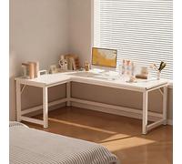 SXZenSpace L-shaped computer desk, corner home study desk with a load-bearing capacity of 100 kilograms, and cable hole design, suitable for offices, bedrooms, living rooms Left,140 * 100cm
