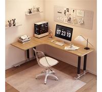 SXZenSpace L-Shaped, Modern Corner Workstation, Space-Saving Home Office Desk, Study Writing Table, ay Window Desktop Computer Table(Brown C,120 * 100 75cm)