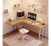 SXZenSpace L-Shaped, Modern Corner Workstation, Space-Saving Home Office Desk, Study Writing Table, ay Window Desktop Computer Table(Brown A,120 * 80 75cm)