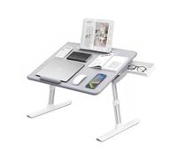 SXZenSpace Laptop Tray, Multi-Purpose Premium Lapdesk, Height Angle Adjustable, with Book Stand, Desk Foldable Tablet Slot, for Working, Writin