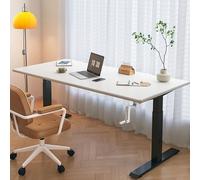SXZenSpace Manual Standing Desk,Adjustable Height Desk,Study Writing Table,Stand Up Computer Table for Home Office,Bedroom,Standing Workstation with Foldable Handle,Cherry Wood(B1,55 L x 23.6