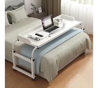 SXZenSpace Medical Table，Overbed Table Mobile Desk Nursing Laptop Height-Adjustable Bedside On Casters Adjustable Overbed with Wheels for Home and Hospital Use(Color:White)