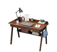 SXZenSpace Mid-Century Modern Walnut Home Office Desk 2-Drawer Writing/Study Desk, Rectangular Computer for Bedroom/Studio (Walnut, 100cm)