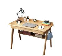 SXZenSpace Mid-Century Modern Walnut Home Office Desk 2-Drawer Writing/Study Desk, Rectangular Computer for Bedroom/Studio (wood color, 120cm)