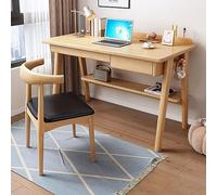 SXZenSpace Mid-Century Modern Writing Desk Home Office Study Table Workstation Solid Wood Computer Desk(47Inch, Natural)