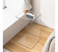 SXZenSpace Modern Clear Acrylic C Shape End Table for Living Room Bedroom Office 65CM Height