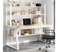 SXZenSpace Modern Computer Desk with Hutch & Bookshelf Space Saving Home Office Workstation for Efficient Work and Storage