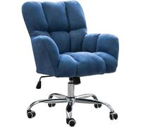 SXZenSpace Modern Ergonomic Home Office Desk Chair with Wheels Adjustable Swivel Rocking High Back Faux Leather Padded Vanity Computer Task Chairs for