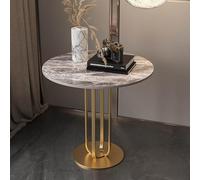 SXZenSpace Modern Marble Side Table,Luxury Round Small End Table Industrial Living Room Accent Sofa for Room, Bedroom,A,45x55cm(18x22inch)
