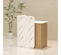 SXZenSpace Modern Reception Desk Counter with Lockable Drawer for Office Retail Beauty Salon Supermarket Wooden Computer Front Checkout Lobby (Multi colored 60x45x95cm)