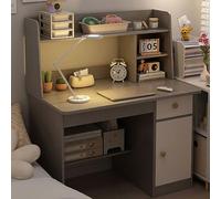 SXZenSpace Modern Rectangular Computer Desk, Wooden Study Table with Hutch & Bookshelf Drawers, 107x80x40cm, Perfect for Home Office, Studying, Working