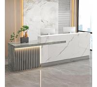 SXZenSpace Modern Retail Checkout Counter, Reception,Front Checkout,Retail Counter for with led Lights,Retail Checkout(F-2,47.2x23.6x39.4in)