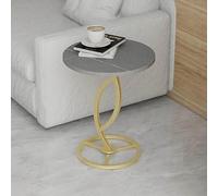 SXZenSpace Modern Round Small End Table,Side Table with Metal Frame Accent Nightstand for Sofa Couch Chair Patio,F,40x53cm(16x21inch)