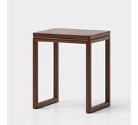 SXZenSpace Modern Walnut Solid Wood Robot Vacuum Stand Wooden Sweeping Storage Rack with Invisible Wheels Stylish Open Side Table for Robotic Cleaner.