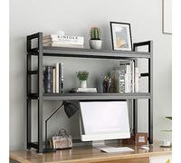SXZenSpace Multi Layered Adjustable Behind the Door Bookshelf Tower for Computer Desk Space Saving Countertop Hutch 95X24X90Cm