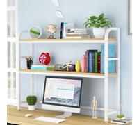 SXZenSpace Multi Layered Wooden Bookshelf Tower with Storage Rack 2 Tier Desktop Bookcase Organizer for Office and Home Behind the Door DIY Desk 75x24x90cm