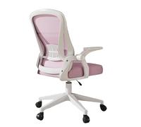 SXZenSpace Office Desk Gaming Computer Chair Flip-up Armrests,Ergonomic Vanity Rocking Breathable Mesh,Criss Cross Multiple Colors Available,for Study,Working,Executive,dining Room (Pink,A)