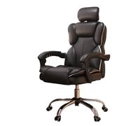 SXZenSpace Office Gaming Boss Chair,Backrest Live Broadcast Swivel Home Sofa,Comfy Ergonomic Pc Chair Latex Cushion,Leather Wide for Heavy People,Adjustable Reclining (black)