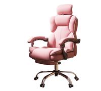 SXZenSpace Office Gaming Chair Swivel,Adjustable Height,Footrest-Ergonomic,Home Boss Leather for Heavy People,Reclining Back,for Study,Working,Executive,living,bedroom (Pink)