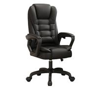 SXZenSpace Office Gaming Rocking Chair Adjustable Swivel,Computer Task Desk 3D Support,High Back,Lumbar Support,PU Leather,for Study,Working,Executive,living,bedroom,hotel,dining Room (black)