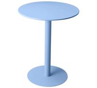 SXZenSpace Outdoor Round Side Table, Small Iron Drink Coffee Easy Assembly, for Negotiating, Front Desk, Milk Tea Shop Bar(Lake Blue,70x72cm/27x28in)