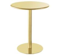 SXZenSpace Outdoor Round Side Table, Small Iron Drink Coffee Easy Assembly, for Negotiating, Front Desk, Milk Tea Shop Bar(Gold,70x72cm/27x28in)