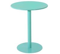 SXZenSpace Outdoor Round Side Table, Small Iron Drink Coffee Easy Assembly, for Negotiating, Front Desk, Milk Tea Shop Bar(Light Blue,70x72cm/27x28in)