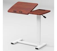 SXZenSpace Overbed Table With Wheels, Multi-Functional Mobile Desk For Bed Hospital - Computer Tilting Top Foldable Leg Workstation Laptop Adjustable(Size:black shelf,Color:A)