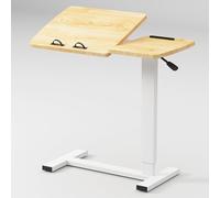 SXZenSpace Overbed Table With Wheels, Multi-Functional Mobile Desk For Bed Hospital - Computer Tilting Top Foldable Leg Workstation Laptop Adjustable(Size:white shelf,Color:C)