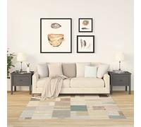 SXZenSpace Pair of Grey Solid Pine Side Tables 50x50x49 cm, Small Coffee Table with Drawer for Living Room Bedroom Hallway, Compact End Set 2