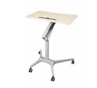 SXZenSpace Portable Adjustable Mobile Podium Stand on Wheels Height-Adjustable Laptop Desk for Classroom Church Concert Lecterns & Pulpits - Log Color