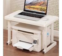 SXZenSpace Printer Stand with Storage for Desk,Multipurpose Wood Desktop Hutch Organizer,Desktop Shelf Bookshelf College Dorm Office Home Kitchen(White,35in/90cm)