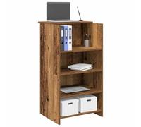 SXZenSpace Reception counter, reclaimed wood look, material, 55 x 50 103.5 cm, with storage space and shelf, versatile work table for office, home secretary gaming, ergonomic